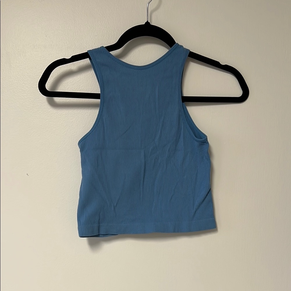 Blue Ribbed Tank Top - Picture 3 of 3